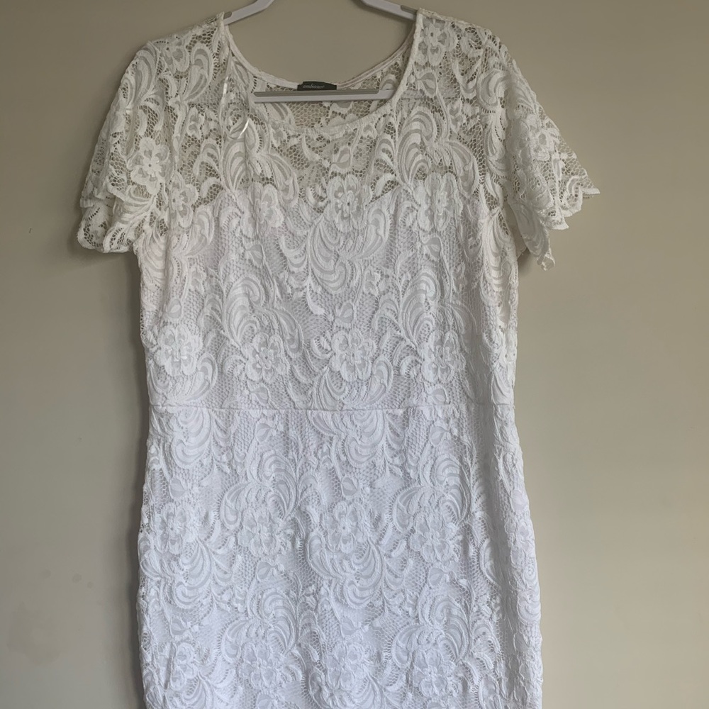 All white lace dress